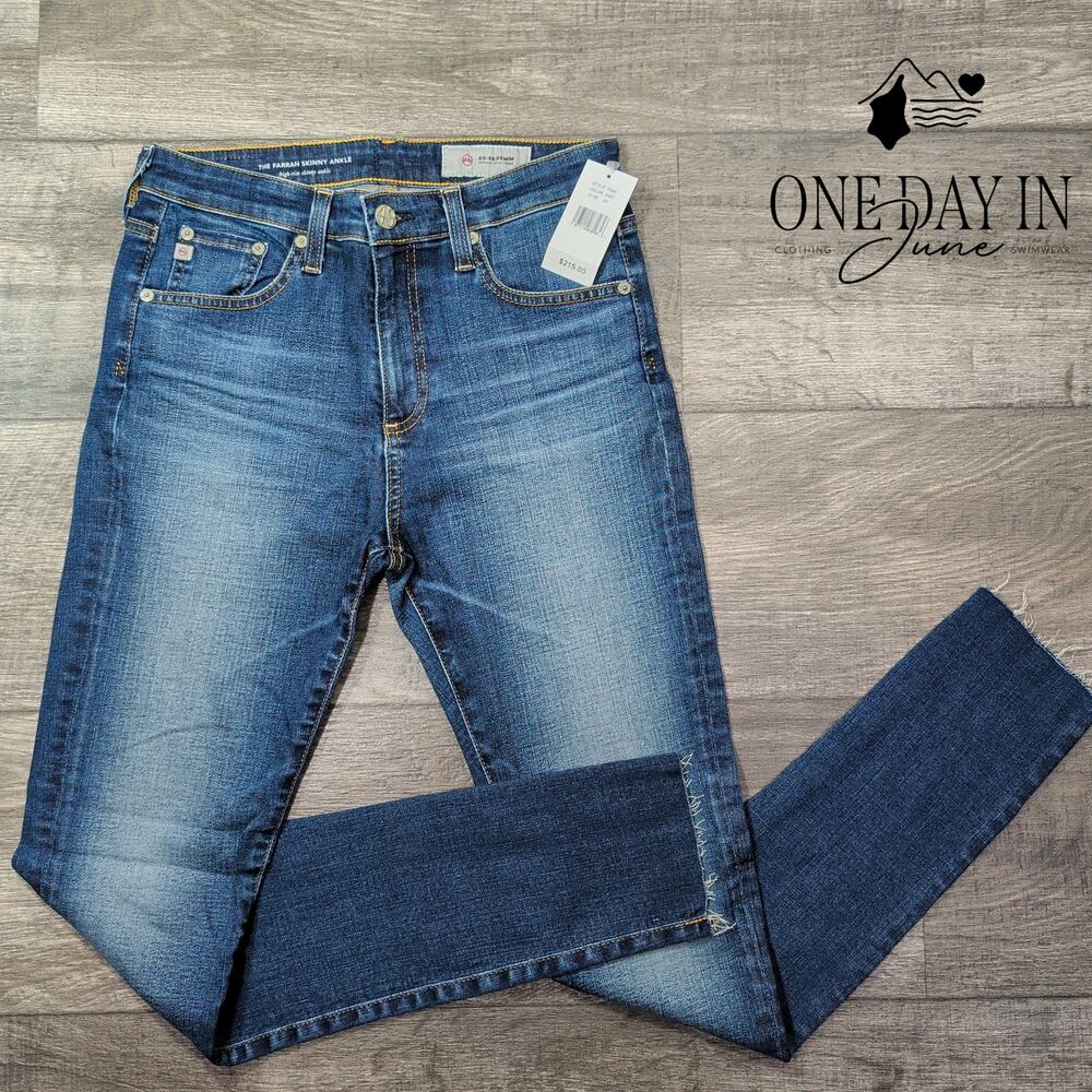 AG Adriano Goldschmied Farrah Skinny Ankle High Rise Jeans Blue NWT Size 4 (27)